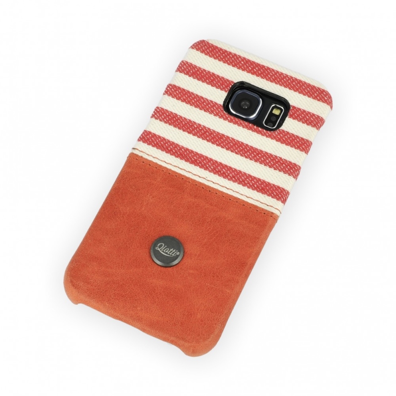 QIOTTI Custodia cover a libro per Samsung Galaxy S6 Qiotti QSnap Denim red line